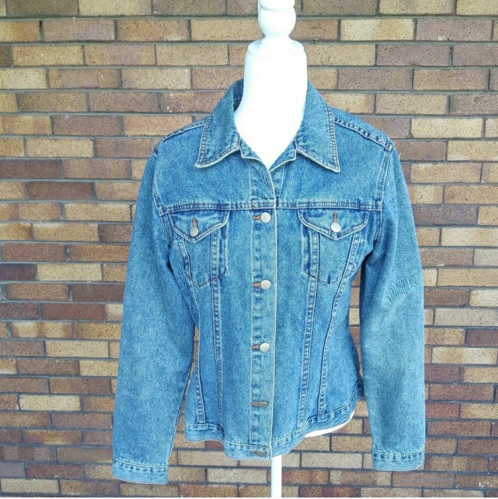 For Joseph Blue Denim Trucker Jacket Cotton Large